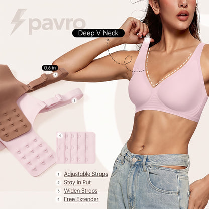 Jelly Seamless V neck wireless bra