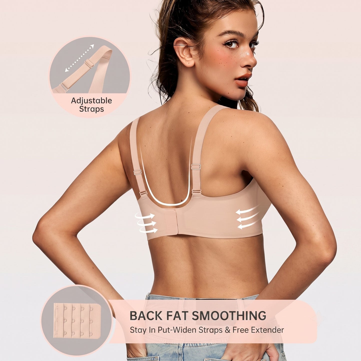 Jelly Seamless V neck wireless bra